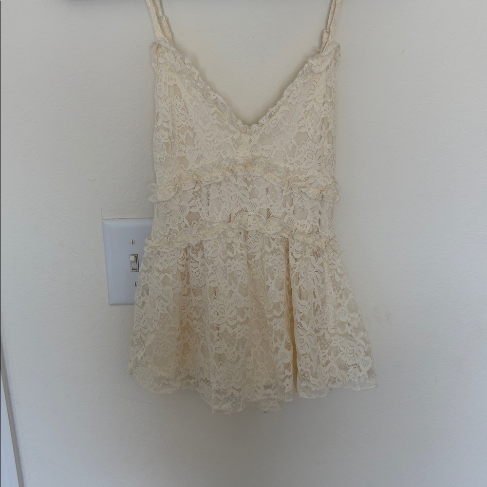 Altar'd State Cream Lace Camisole Top
